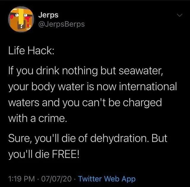alleen zeewater drinken