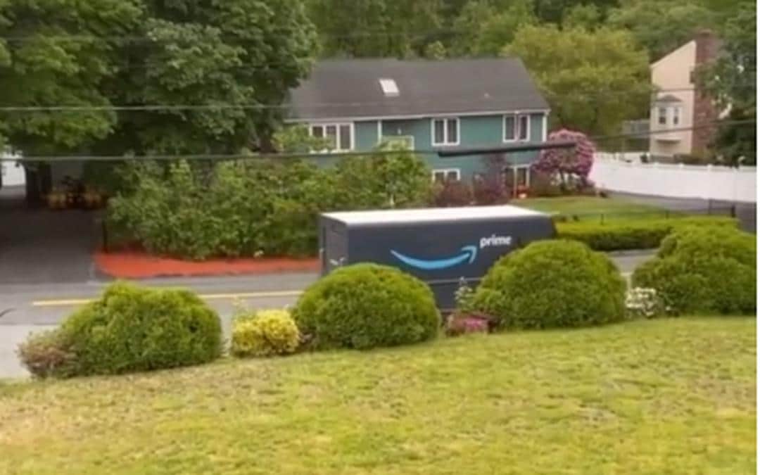Amazone bezorger heeft een publieke meltdown
